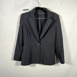 Antonio Melani Blazer Jacket Womens 2 Black White Striped Lined Notch Lapel